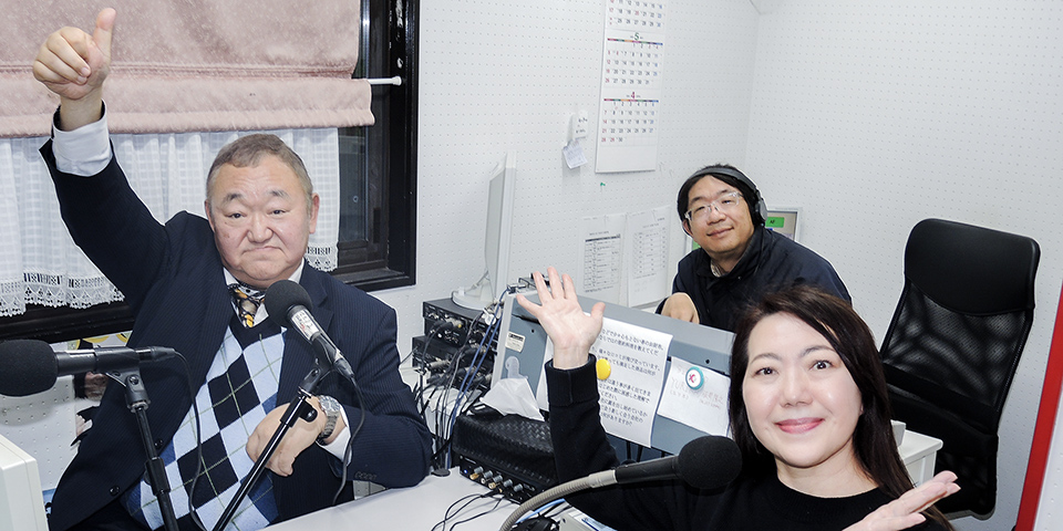 社長とランチタイム収録風景