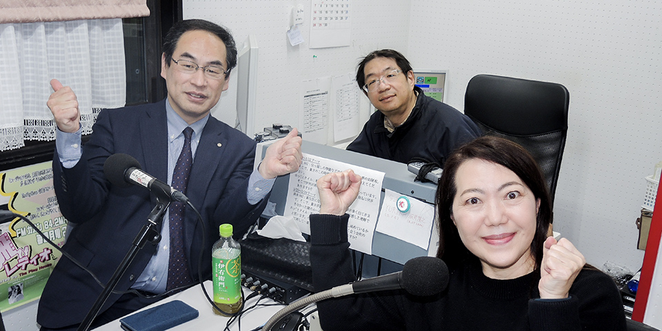 社長とランチタイム収録風景