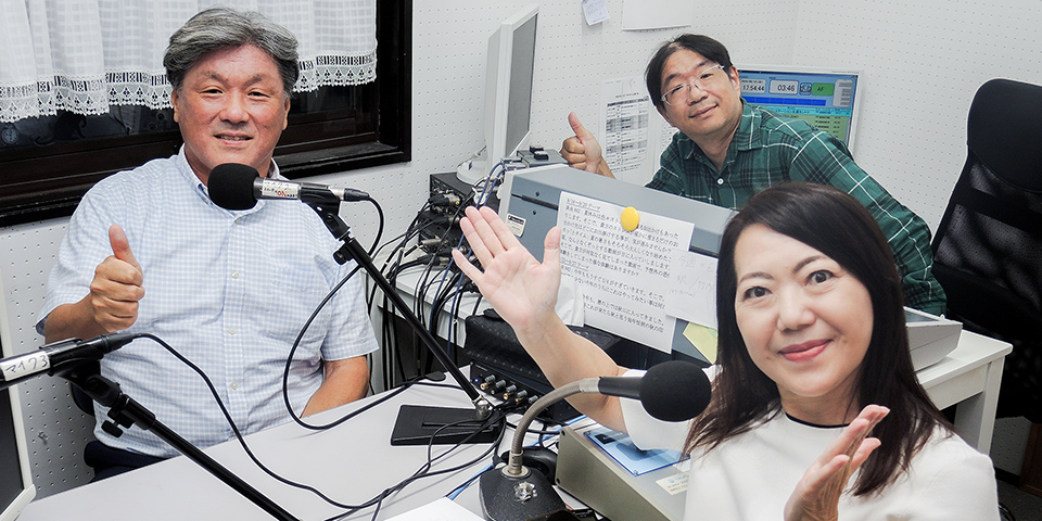 社長とランチタイム収録風景