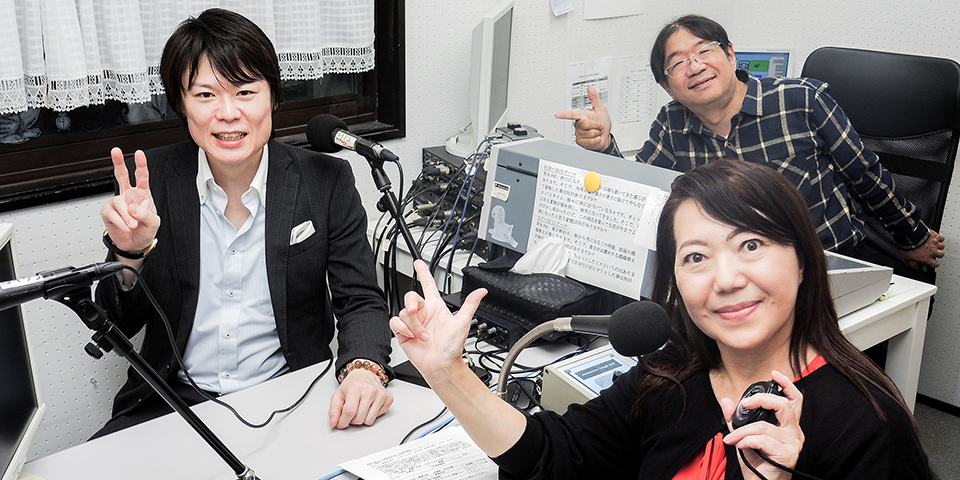 社長とランチタイム収録風景