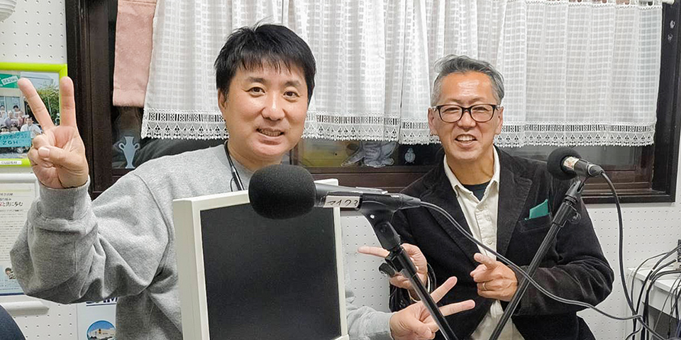 社長とランチタイム収録風景