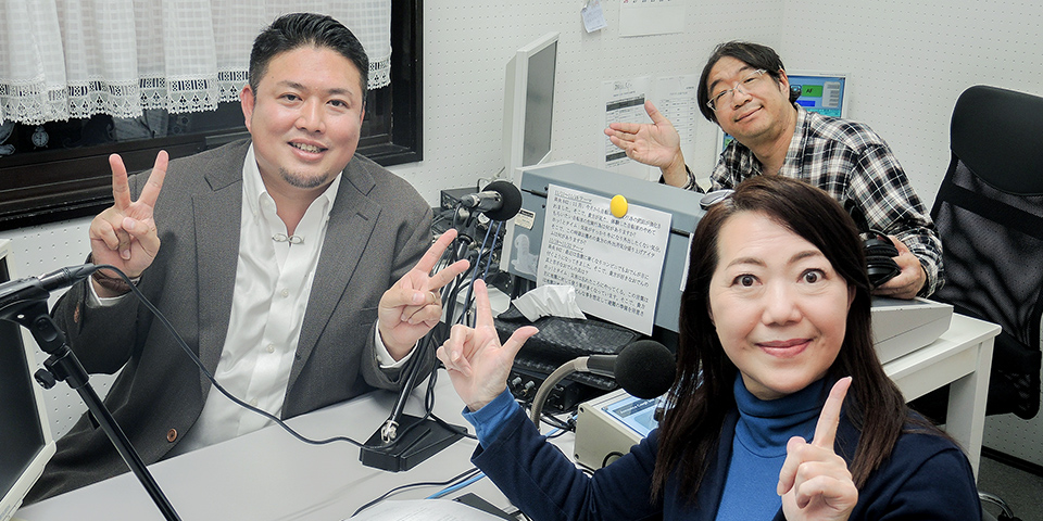 社長とランチタイム収録風景