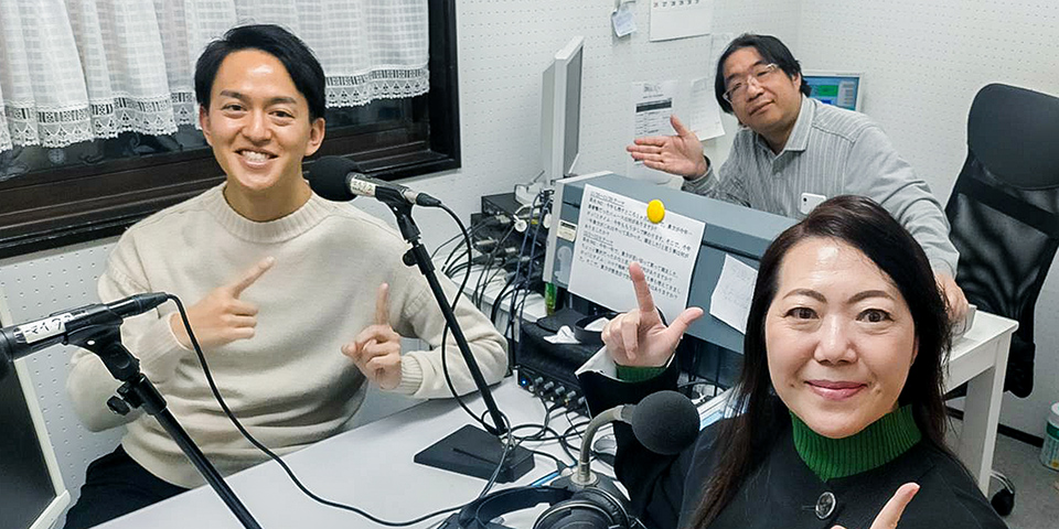 社長とランチタイム収録風景