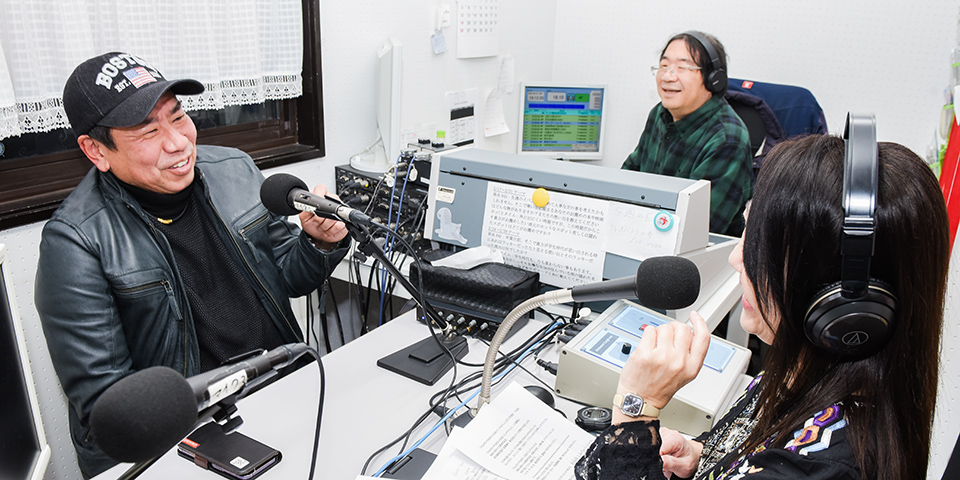 社長とランチタイム収録風景