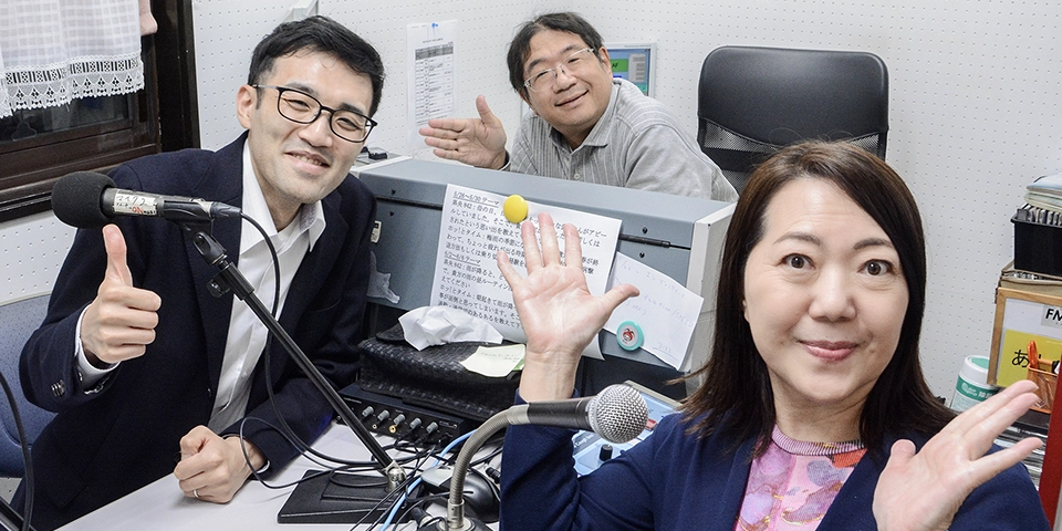 社長とランチタイム収録風景