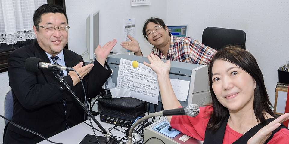 社長とランチタイム収録風景