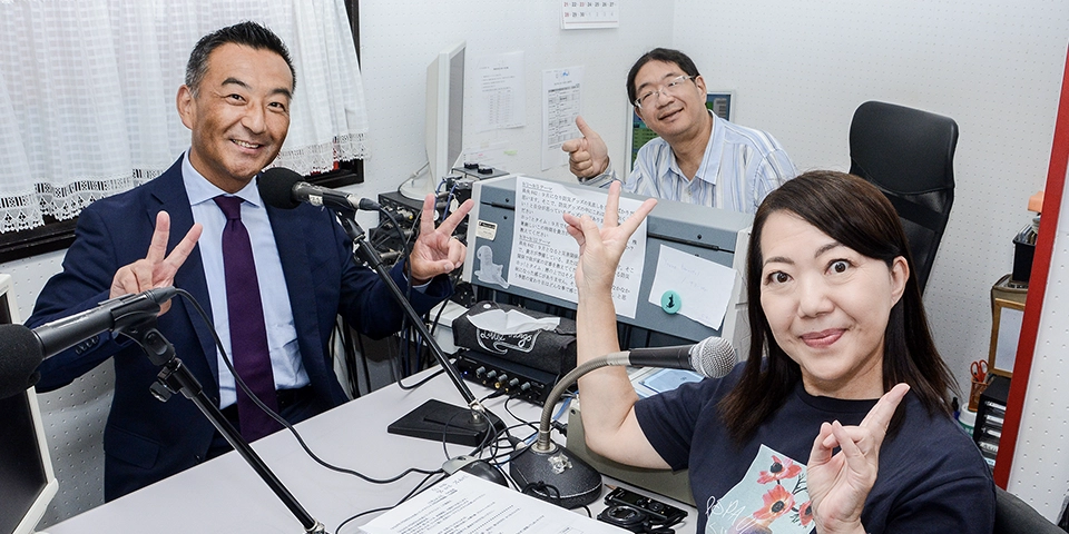 社長とランチタイム収録風景