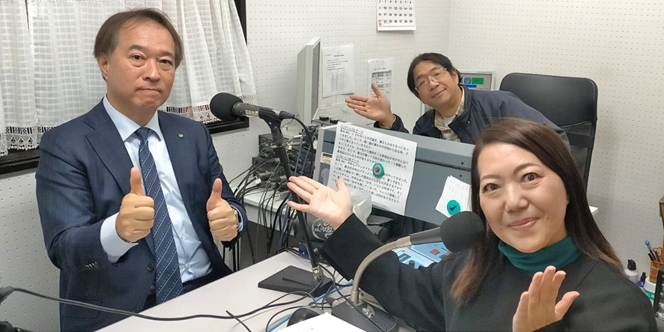 社長とランチタイム収録風景