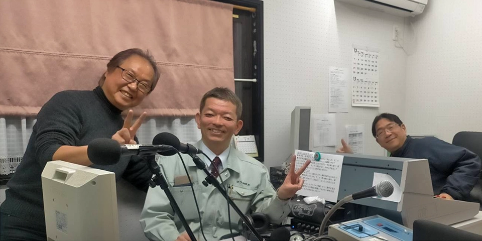 社長とランチタイム収録風景