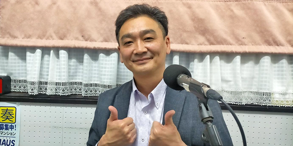 社長とランチタイム収録風景